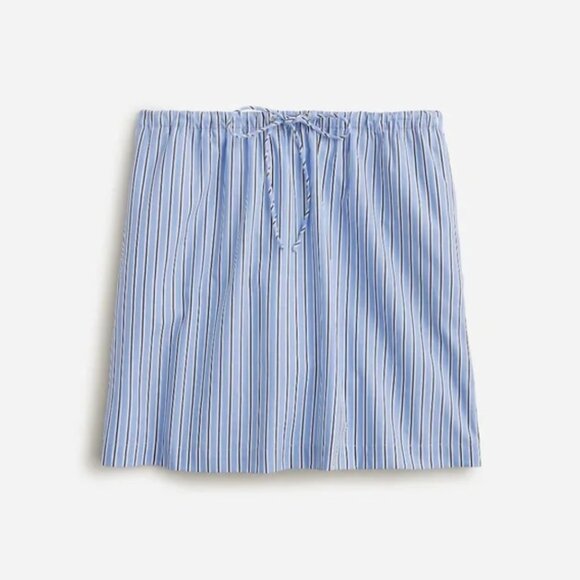 J.Crew Tie-waist Mini Skirt in Striped Cotton Poplin - Picture 1 of 8